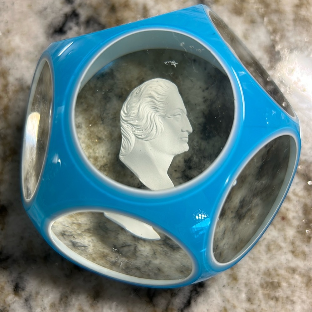 GLASS BACCARAT PAPERWEIGHT